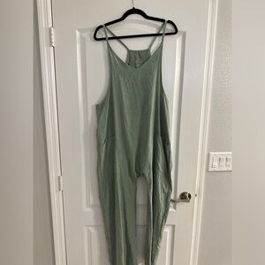 Women’s Green V Neck Overalls - Size M